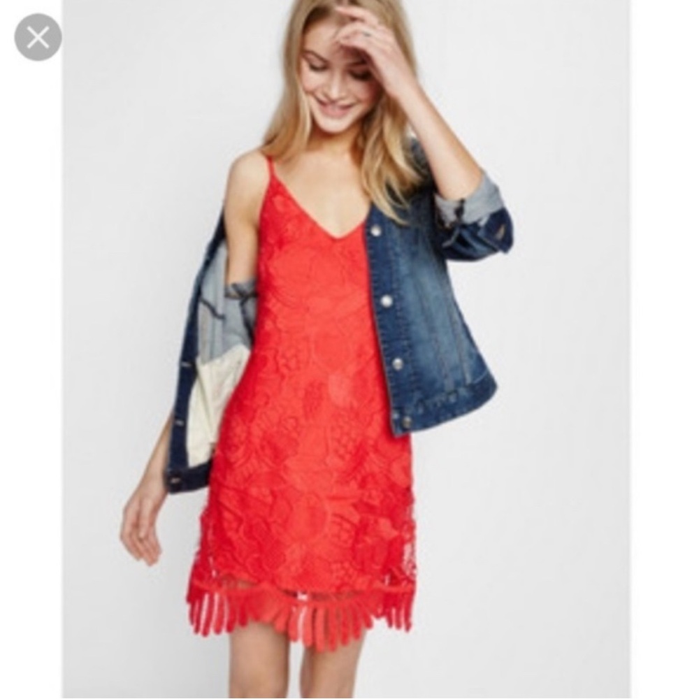 Express red dress xs
